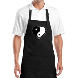 Yoga Apron Yin Yang Heart Full Length Apron with Pockets Yoga Apron Yin Yang Heart Full Length Apron with Pockets