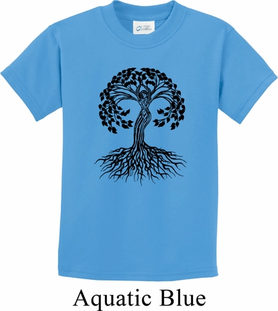 Yoga Black Celtic Tree Kids Shirt