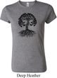 Yoga Black Celtic Tree Ladies Crewneck Shirt