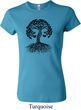 Yoga Black Celtic Tree Ladies Crewneck Shirt