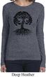 Yoga Black Celtic Tree Ladies Long Sleeve Shirt