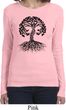 Yoga Black Celtic Tree Ladies Long Sleeve Shirt