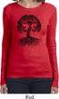 Yoga Black Celtic Tree Ladies Long Sleeve Shirt