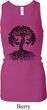 Yoga Black Celtic Tree Ladies Longer Length Racerback Tanktop