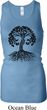 Yoga Black Celtic Tree Ladies Longer Length Racerback Tanktop