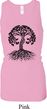 Yoga Black Celtic Tree Ladies Longer Length Racerback Tanktop