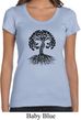 Yoga Black Celtic Tree Ladies Scoop Neck Shirt