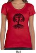 Yoga Black Celtic Tree Ladies Scoop Neck Shirt