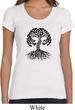 Yoga Black Celtic Tree Ladies Scoop Neck Shirt