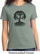 Yoga Black Celtic Tree Ladies Shirt