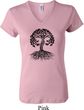 Yoga Black Celtic Tree Ladies V-neck Shirt