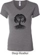 Yoga Black Celtic Tree Ladies V-neck Shirt