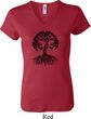Yoga Black Celtic Tree Ladies V-neck Shirt