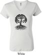 Yoga Black Celtic Tree Ladies V-neck Shirt