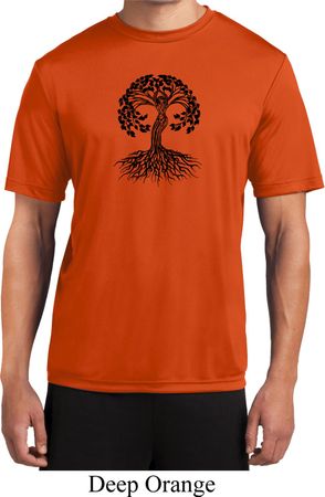 Yoga Black Celtic Tree Mens Moisture Wicking Shirt