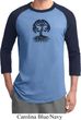 Yoga Black Celtic Tree Mens Raglan Shirt