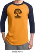 Yoga Black Celtic Tree Mens Raglan Shirt