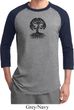 Yoga Black Celtic Tree Mens Raglan Shirt