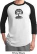 Yoga Black Celtic Tree Mens Raglan Shirt