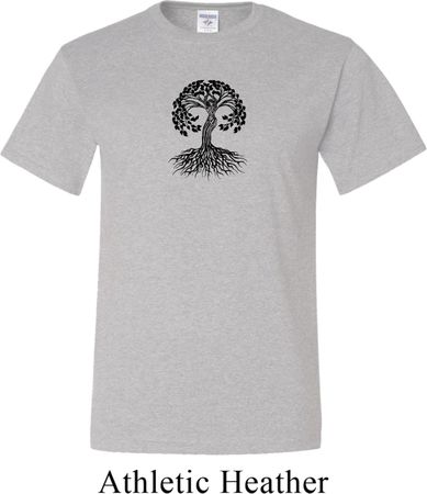 Yoga Black Celtic Tree Mens Tall Shirt
