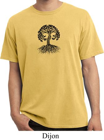 Yoga Black Celtic Tree Pigment Dyed Shirt