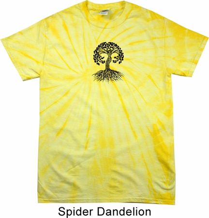 Yoga Black Celtic Tree Spider Tie Dye Shirt