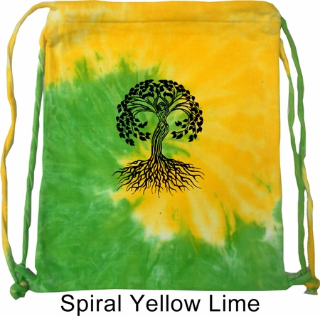 Yoga Black Celtic Tree Tie Dye Bag
