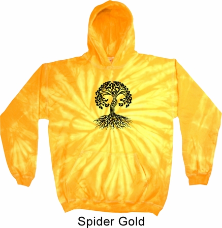 Yoga Black Celtic Tree Tie Dye Hoodie