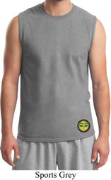 Yoga Buddha Eyes Patch Bottom Print Mens Muscle Shirt