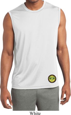 Yoga Buddha Eyes Patch Bottom Print Mens Sleeveless Moisture Wicking