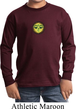 Yoga Buddha Eyes Patch Kids Long Sleeve Shirt