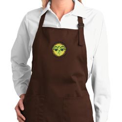 Yoga Buddha Eyes Patch Ladies Full Length Apron with Pockets Yoga Buddha Eyes Patch Ladies Full Length Apron with Pockets