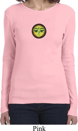 Yoga Buddha Eyes Patch Ladies Long Sleeve Shirt