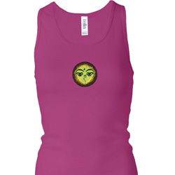 Yoga Buddha Eyes Patch Ladies Longer Length Racerback Tank Top Yoga Buddha Eyes Patch Ladies Longer Length Racerback Tank Top