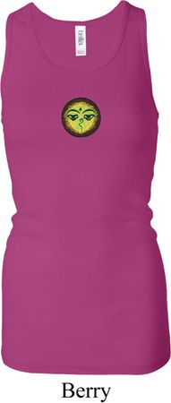 Yoga Buddha Eyes Patch Ladies Longer Length Racerback Tank Top