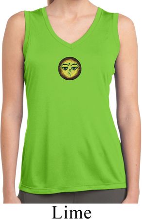 Yoga Buddha Eyes Patch Ladies Sleeveless Moisture Wicking Shirt