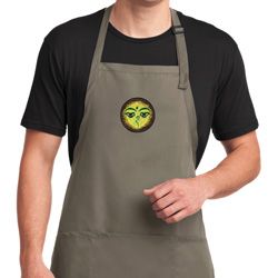 Yoga Buddha Eyes Patch Mens Full Length Apron with Pockets