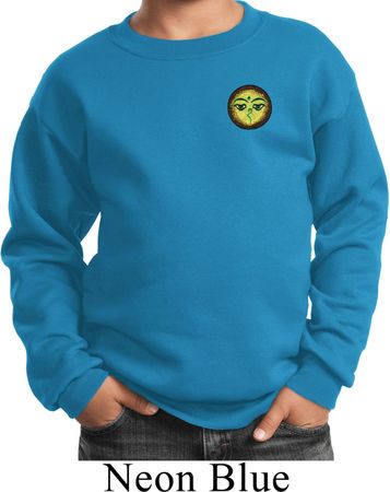 Yoga Buddha Eyes Patch Pocket Print Kids Sweatshirt