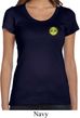 Yoga Buddha Eyes Patch Pocket Print Ladies Scoop Neck Shirt