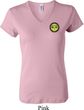 Yoga Buddha Eyes Patch Pocket Print Ladies V-neck Shirt