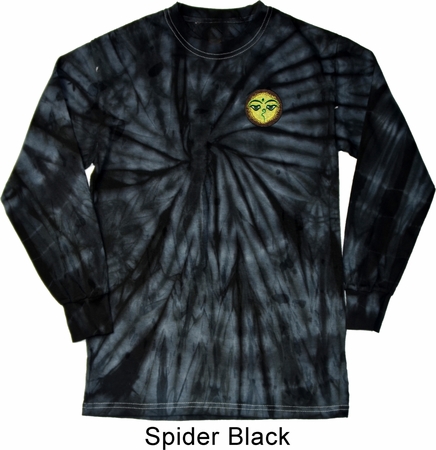 Yoga Buddha Eyes Patch Pocket Print Long Sleeve Tie Dye Shirt