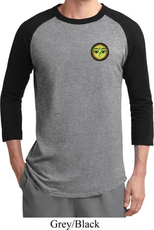 Yoga Buddha Eyes Patch Pocket Print Mens Raglan Shirt