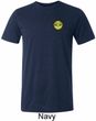 Yoga Buddha Eyes Patch Pocket Print Mens Tri Blend Crewneck Shirt