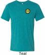 Yoga Buddha Eyes Patch Pocket Print Mens Tri Blend Crewneck Shirt