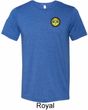 Yoga Buddha Eyes Patch Pocket Print Mens Tri Blend Crewneck Shirt