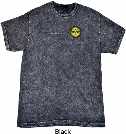 Yoga Buddha Eyes Patch Pocket Print Mineral Tie Dye Shirt