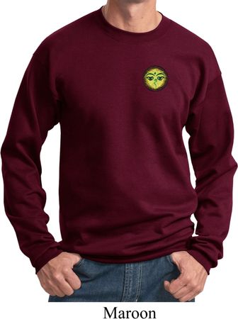 Yoga Buddha Eyes Patch Pocket Print Sweatshirt
