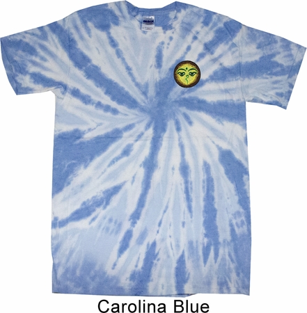 Yoga Buddha Eyes Patch Pocket Print Twist Tie Dye Shirt