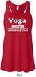 Yoga Cause Punching People is Frowned Upon Ladies Flowy Racerback Tank
