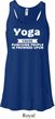 Yoga Cause Punching People is Frowned Upon Ladies Flowy Racerback Tank